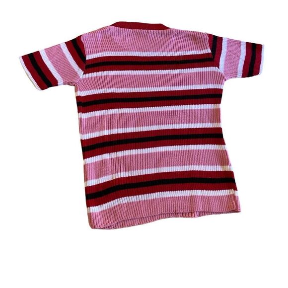 EUC Sweet Little Pink and Red Daisy Street Short Sleeve Sweater - Picture 2 of 9